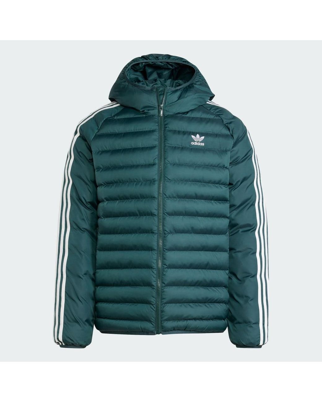 Adidas Green Synthetic Hooded Jacket for men