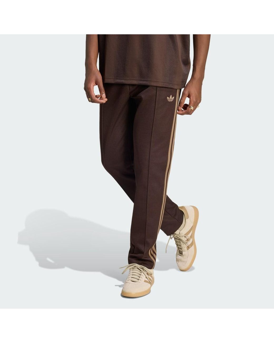 Adidas Brown Beckenbauer Track Pants for men