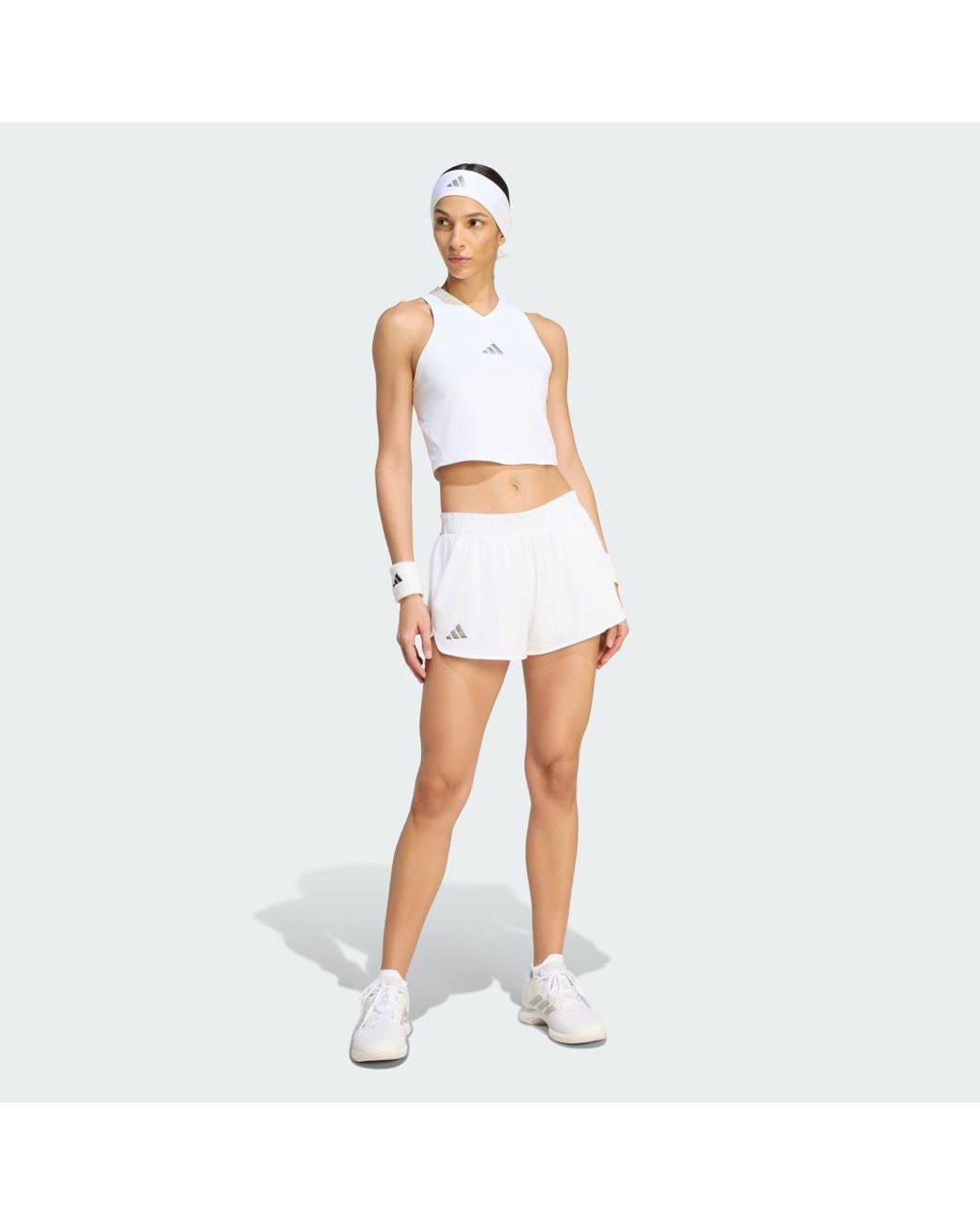Adidas White Tennis Climacool Match Short Pro