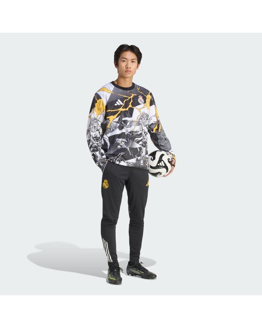 Adidas Blue Real Madrid Avengers 25/26 Pre-Match Warm Top for men