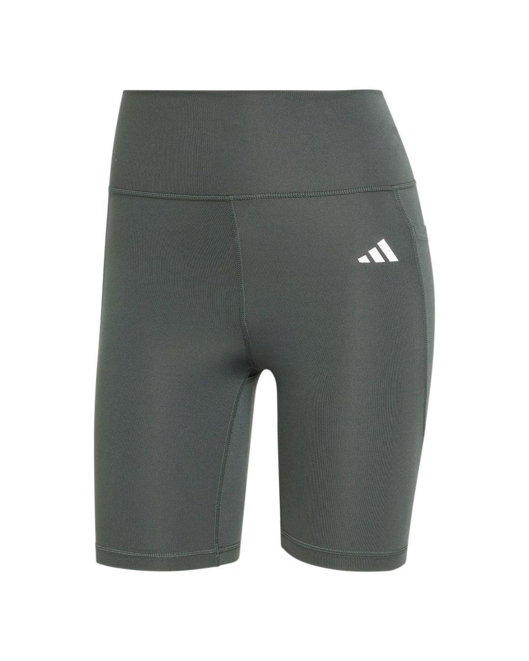 Adidas Blue Optimé Essentials Stash Pocket 7-Inch Short Leggings