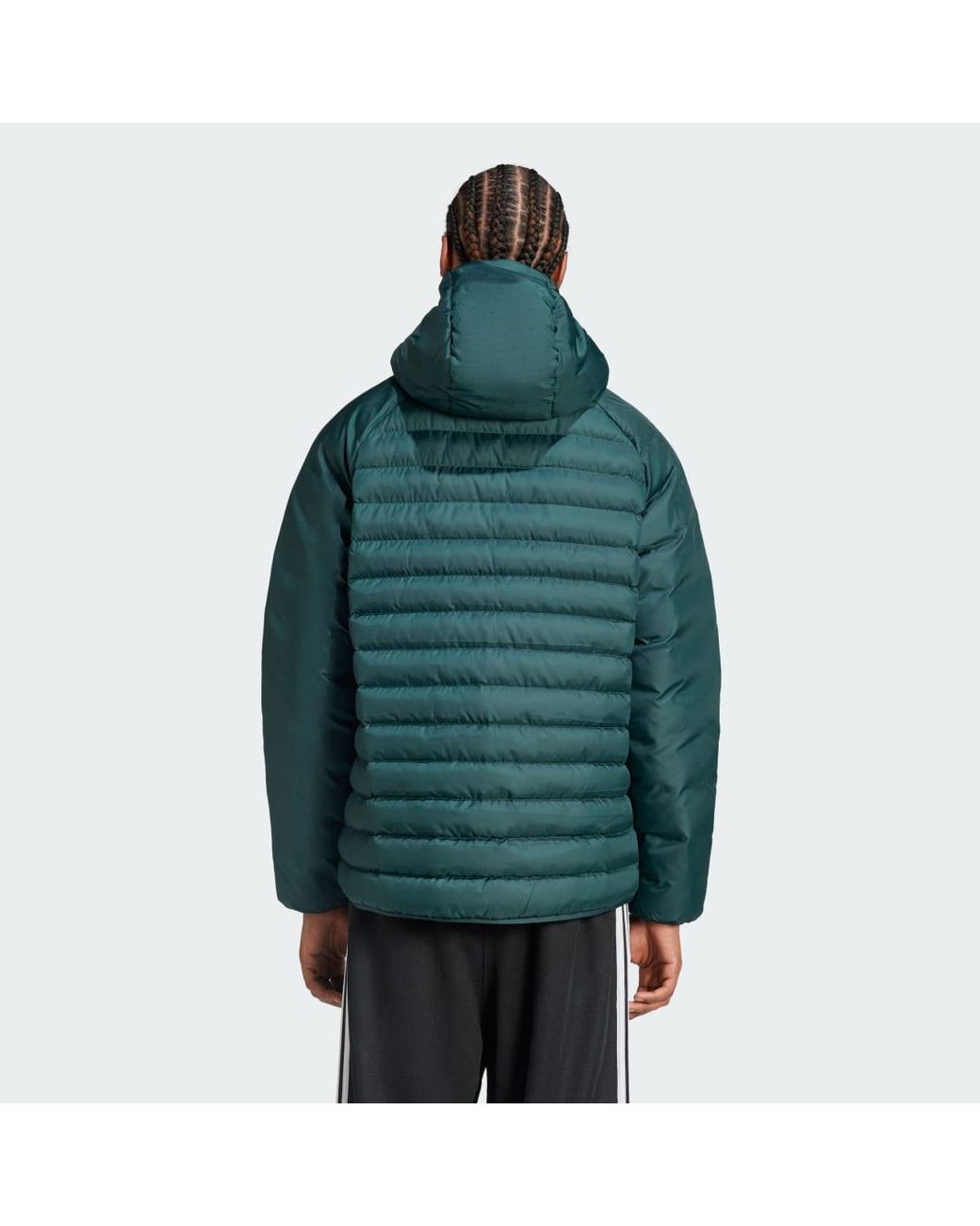 Adidas Green Synthetic Hooded Jacket for men