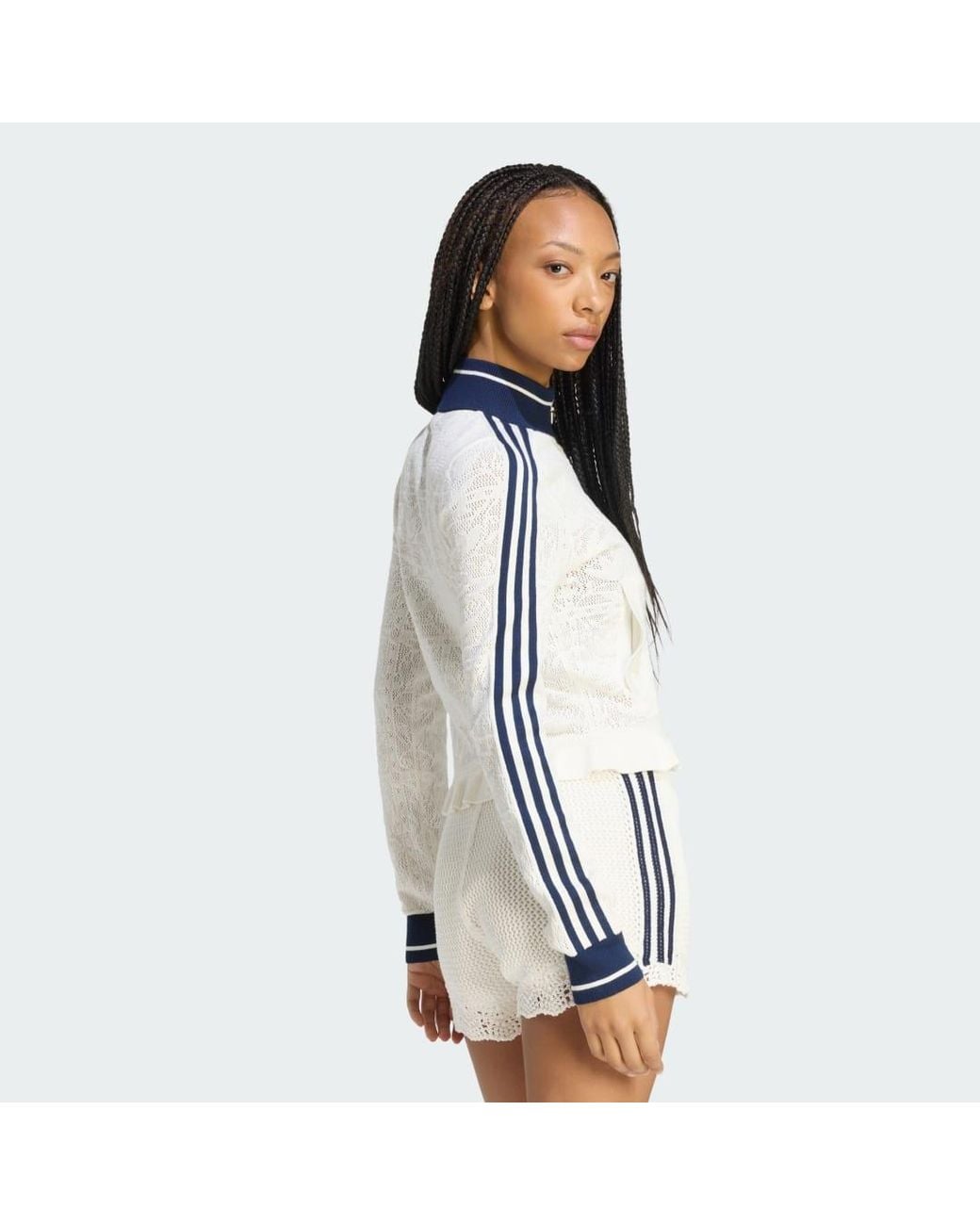 Adidas White Sweatshirt Adidas Sports Track Top Off/ Night