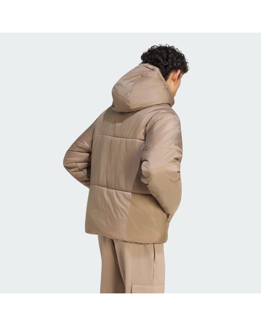Adidas Brown Essentials Highloft Insulated Puffer Jacket for men