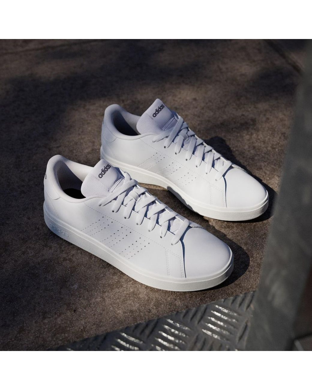Adidas White Advantage Base 2.0 Shoes