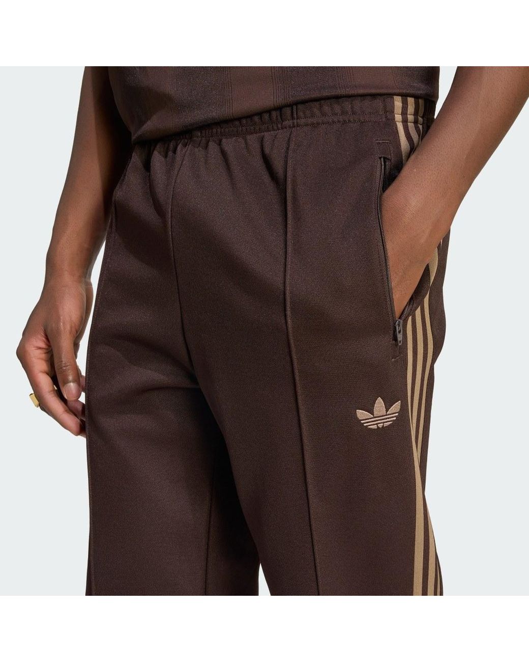 Adidas Brown Beckenbauer Track Pants for men