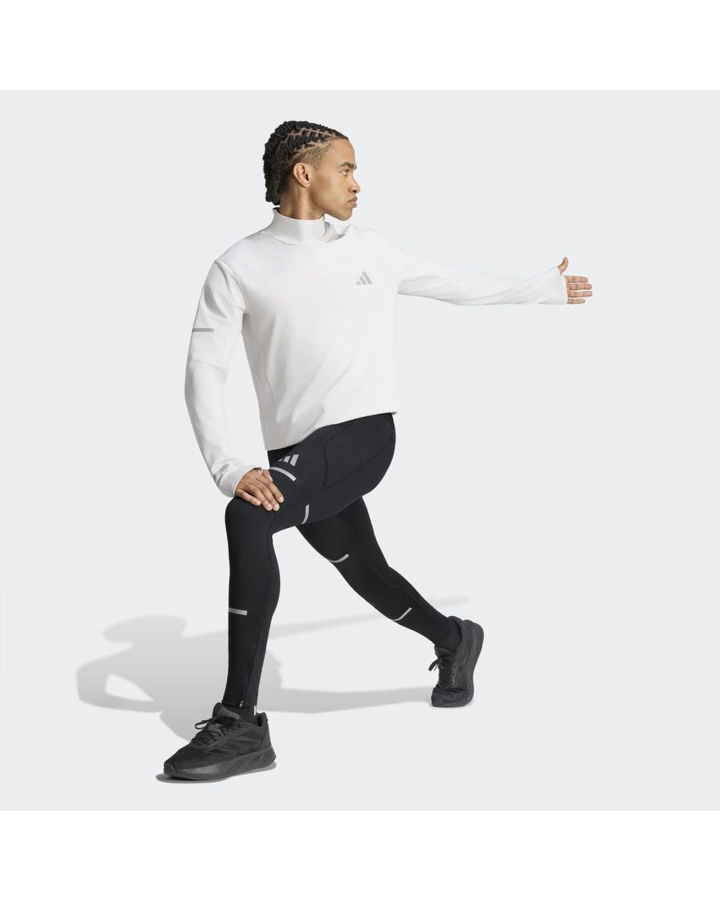 Adidas Gray Adi365 Running Warm Long Sleeve Shirt for men