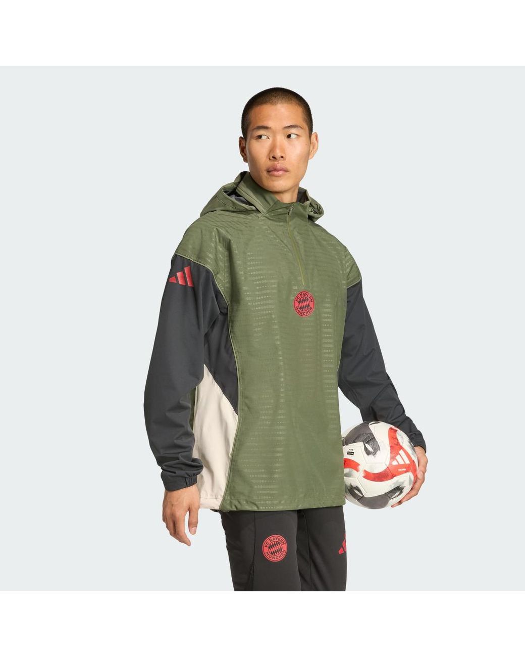 Adidas Green Fc Bayern Tiro 25 Pro Rain Top for men