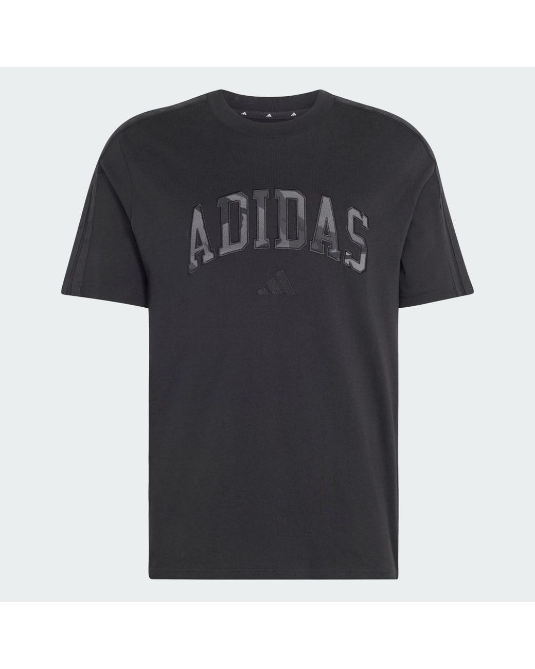 Adidas Black Seasonal Essentials Camo T-Shirt for men