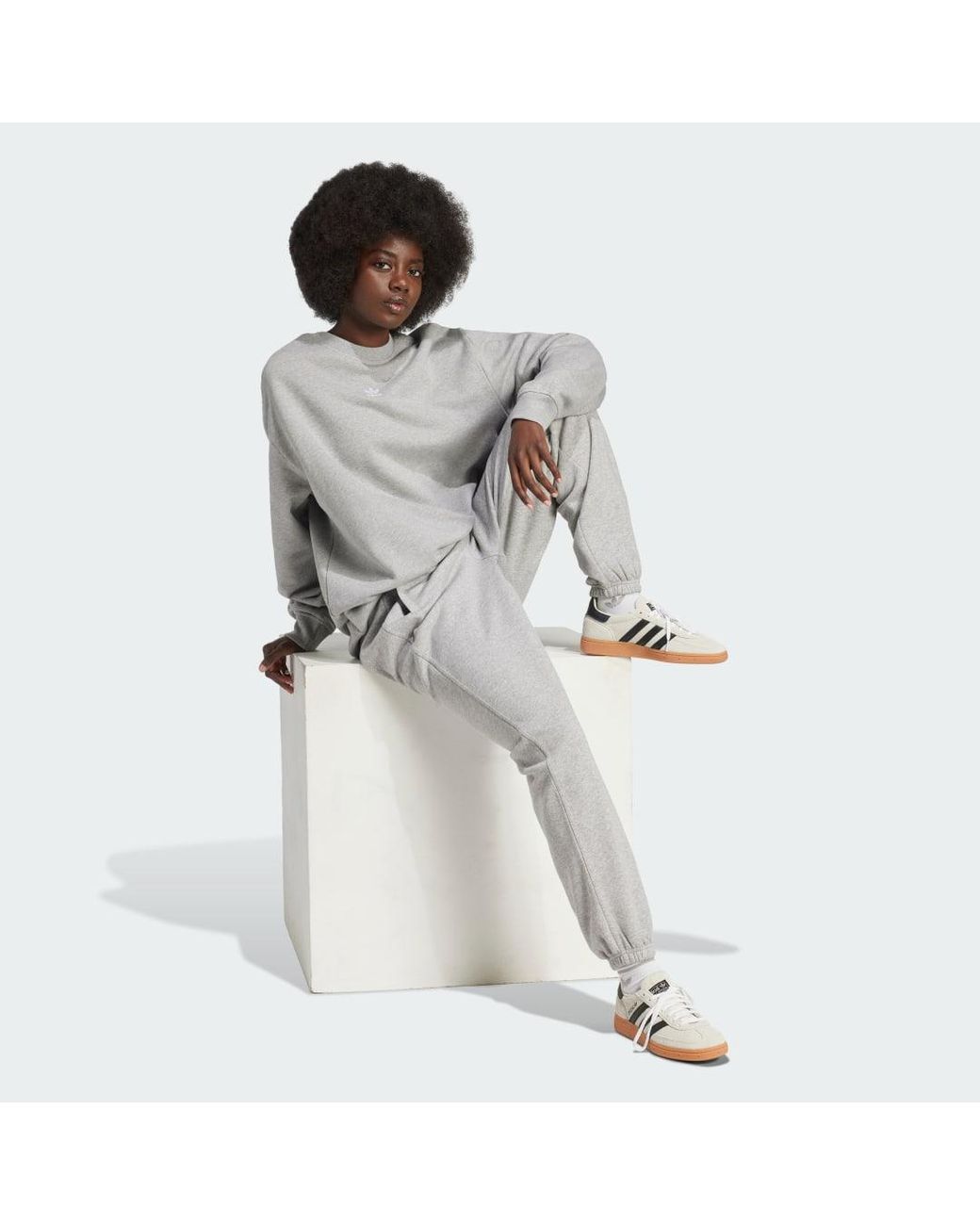 Adidas Gray Essentials Fleece Loose Joggers
