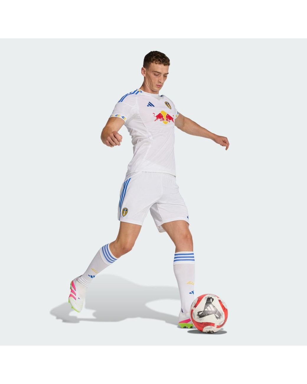Adidas White Leeds United Fc 25/26 Home Jersey for men
