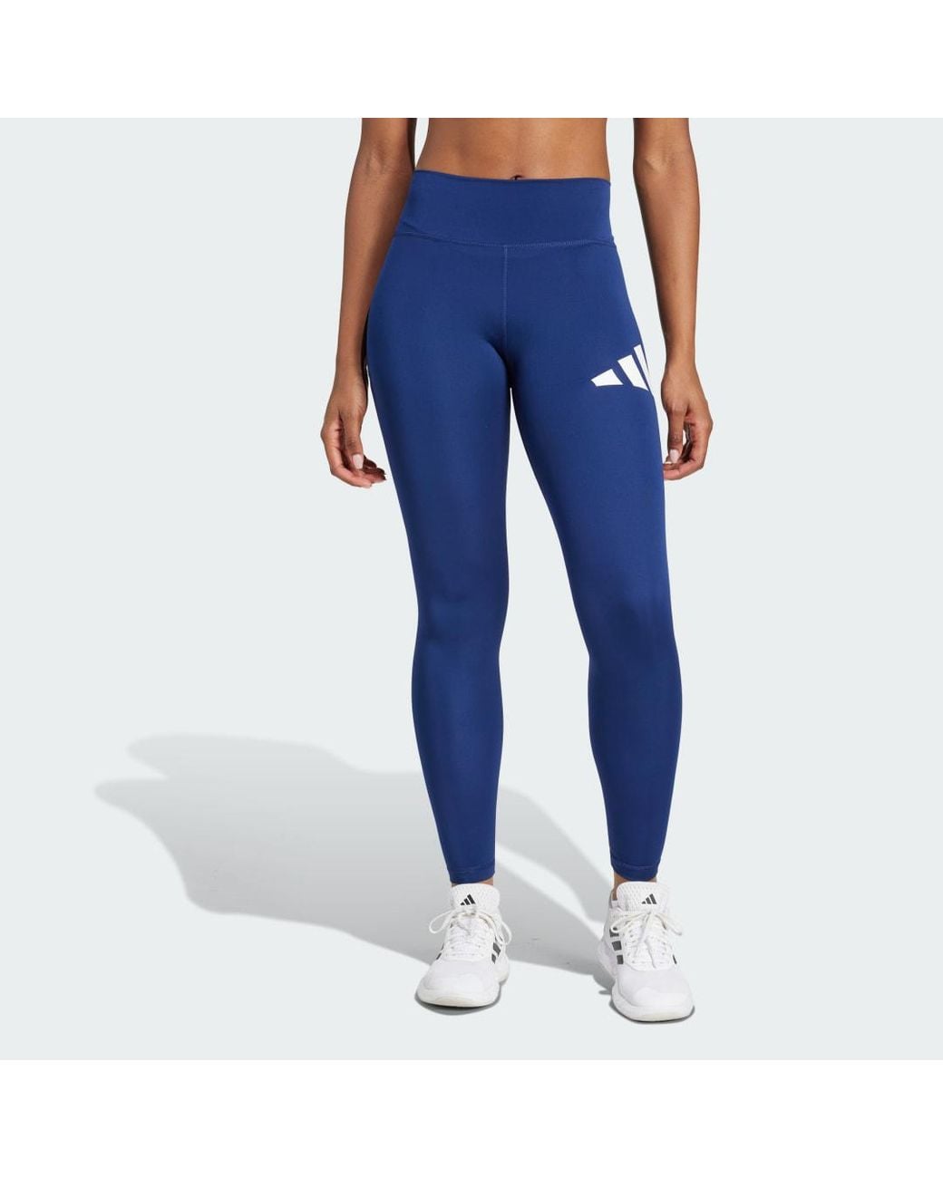 Adidas Blue Train Essentials Big Logo Full-Length Leggings