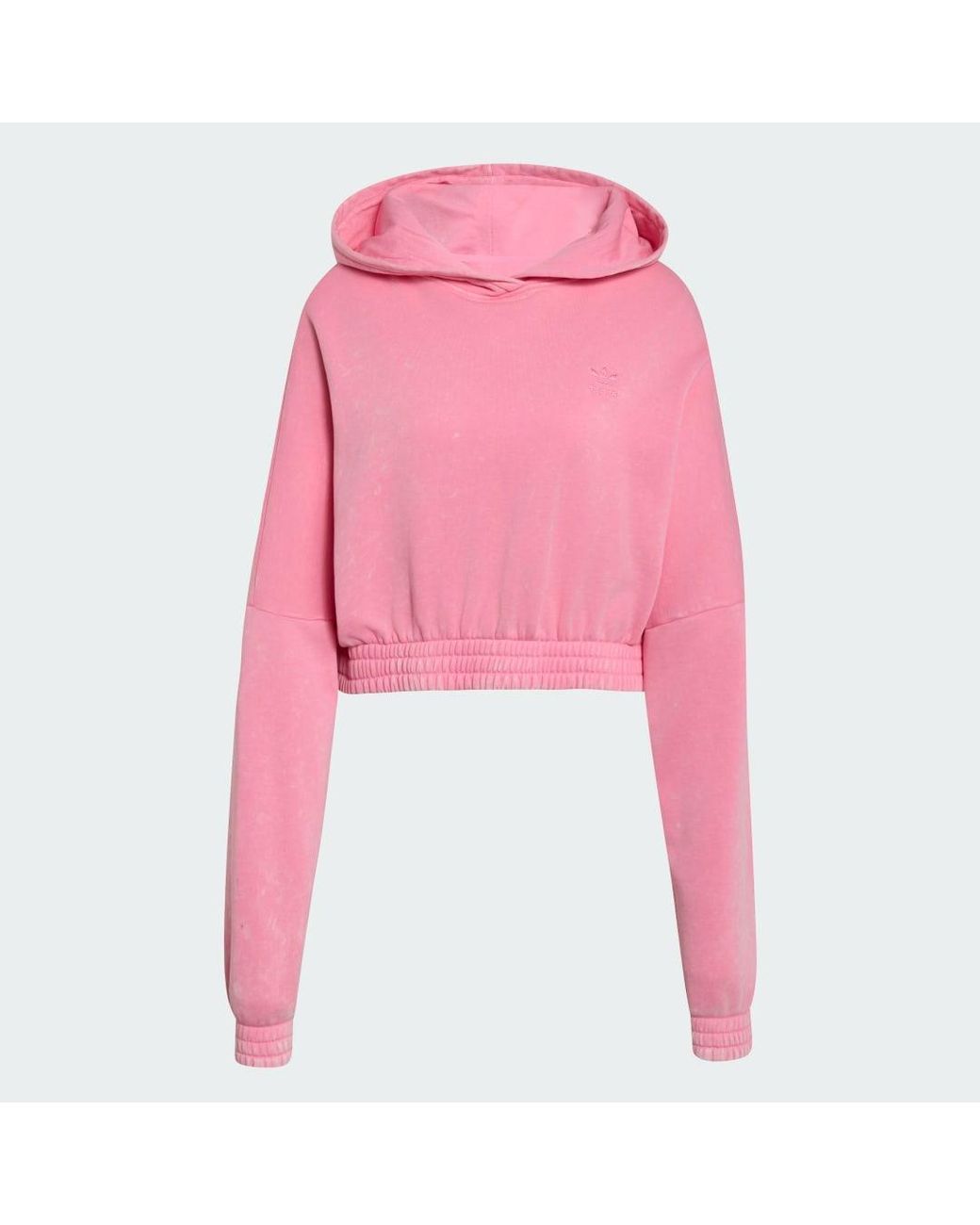 Adidas Pink Acid-Wash Crop Hoodie