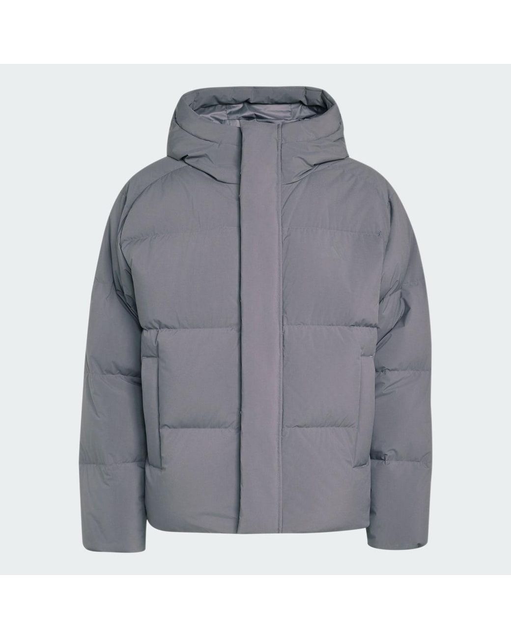 Adidas Gray Helionic Down Puffer Hooded Jacket for men