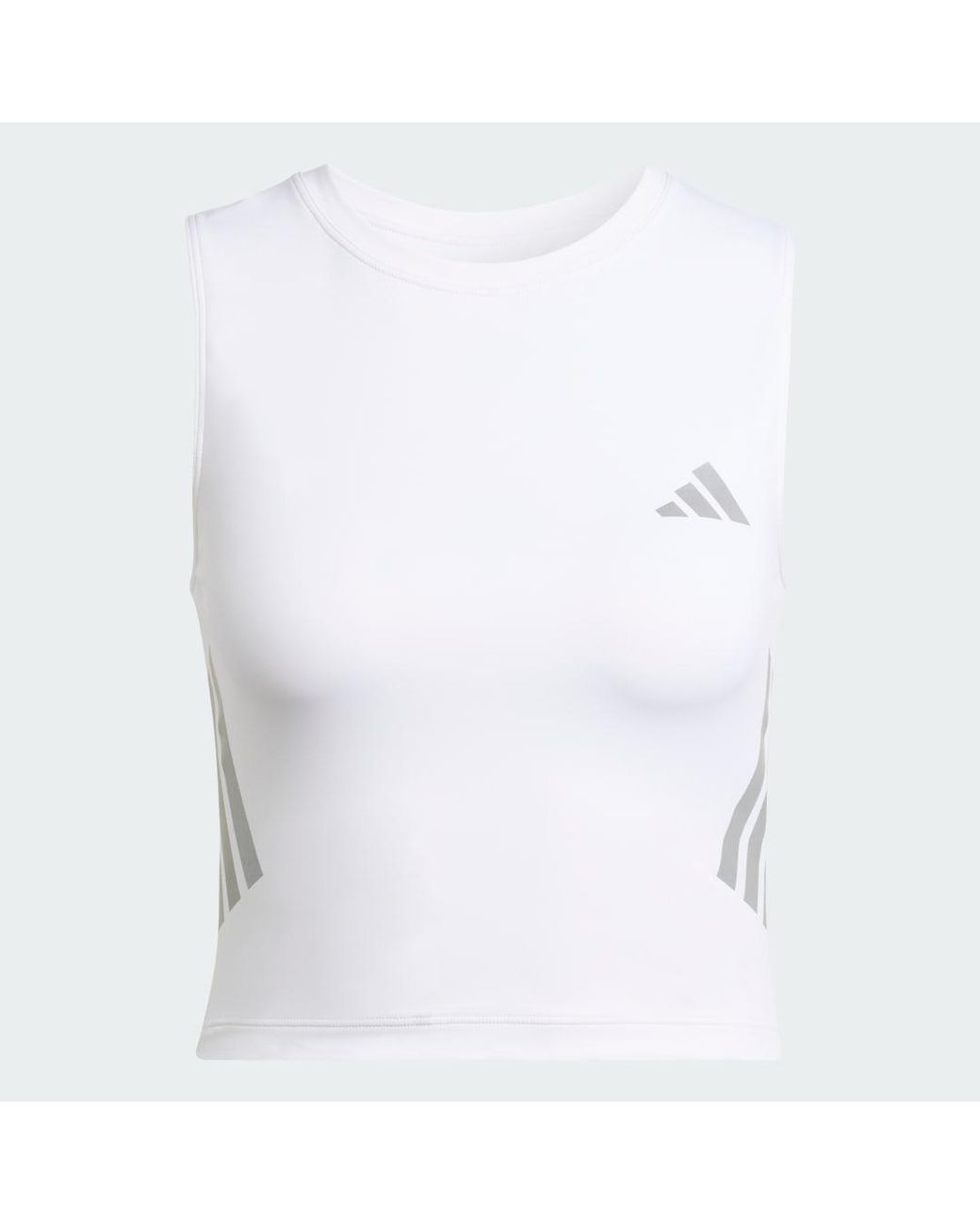 Adidas White Adi365 Iconic Running Crop Tank Top