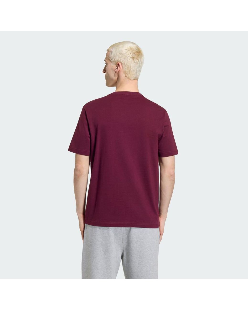 Adidas Purple Trefoil Essentials T-Shirt for men