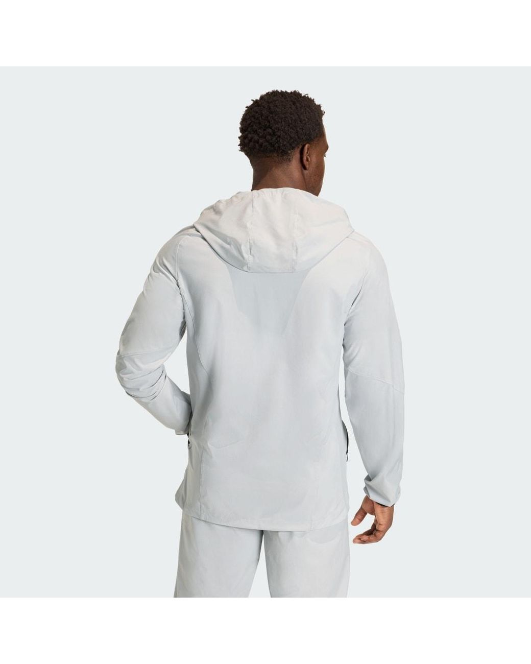 Adidas Gray Tiro Travel Windbreaker Jacket for men