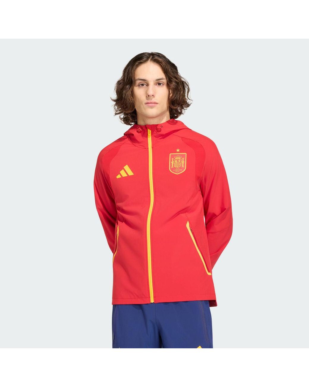 Adidas Red Spain Tiro Travel Full Zip Windbreaker Jacket for men