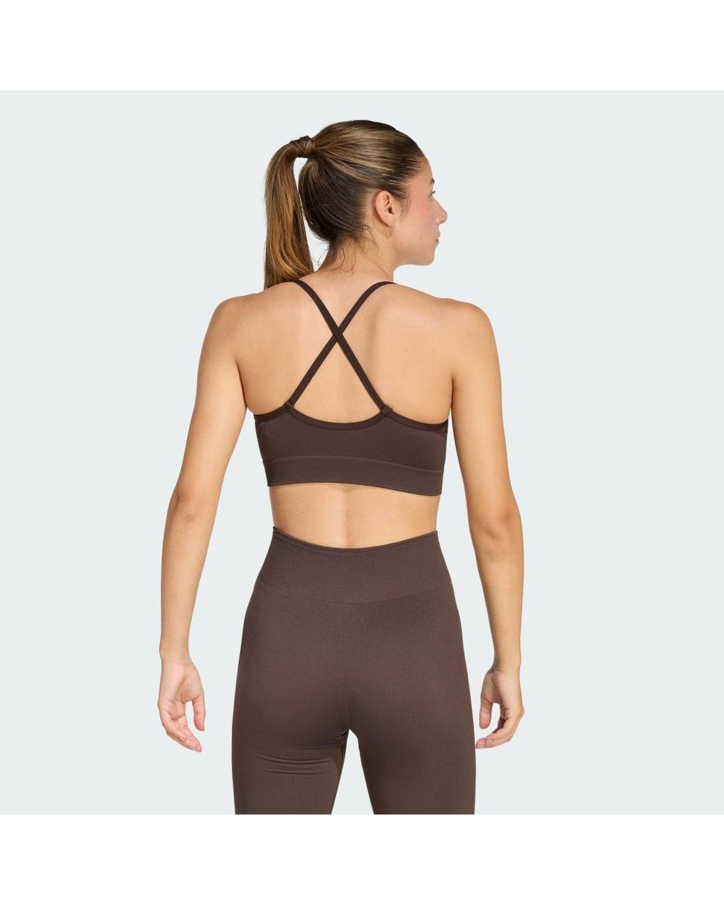 Adidas Green Workout Essentials Light-Support Knit Bra