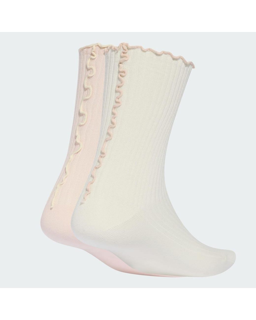Adidas White Ruffle Crew Socks 2 Pairs