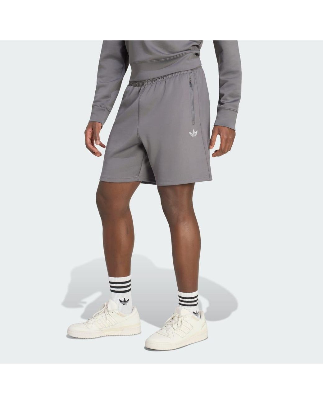 Adidas Gray Trefoil Essentials Spacer Shorts for men