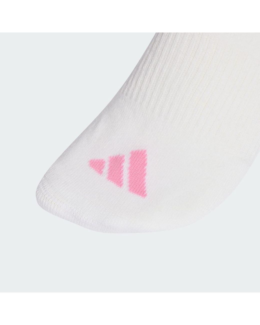 Adidas Pink 3 Stripes Cushioned Sportswear Mid Cut Socks 3 Pair Pack