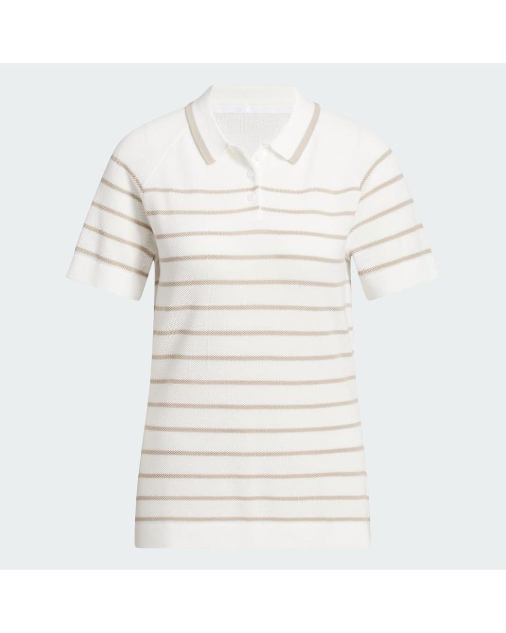 Adidas White Ultimate365+ Stripe Knit Polo
