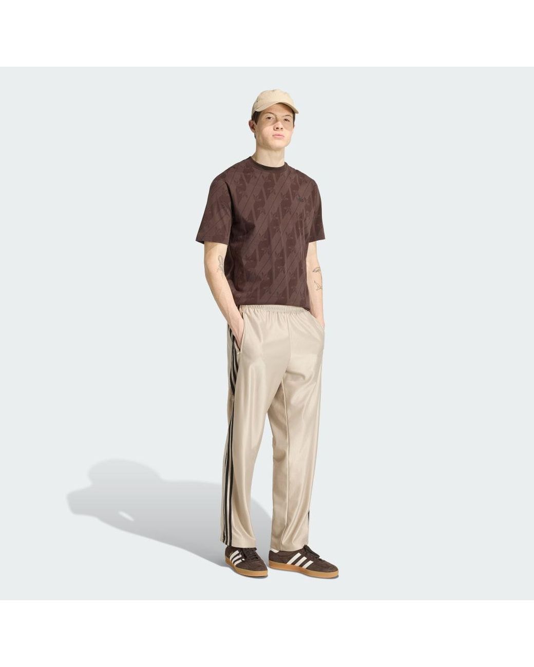 Adidas Brown Lifestyle Monogram Aop Tee Ia4531 for men