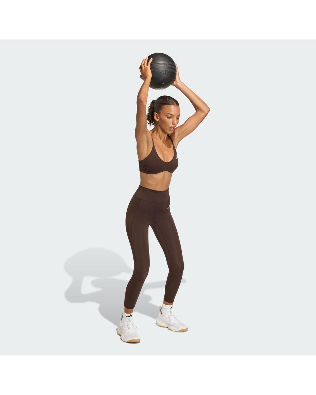Adidas Brown Optime Essentials Workout Light Support Bra