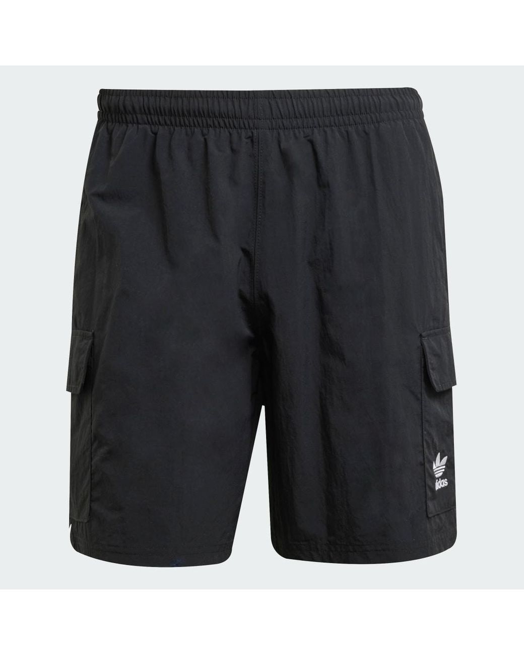 Adidas Black Trefoil Essentials Woven Cargo Shorts for men