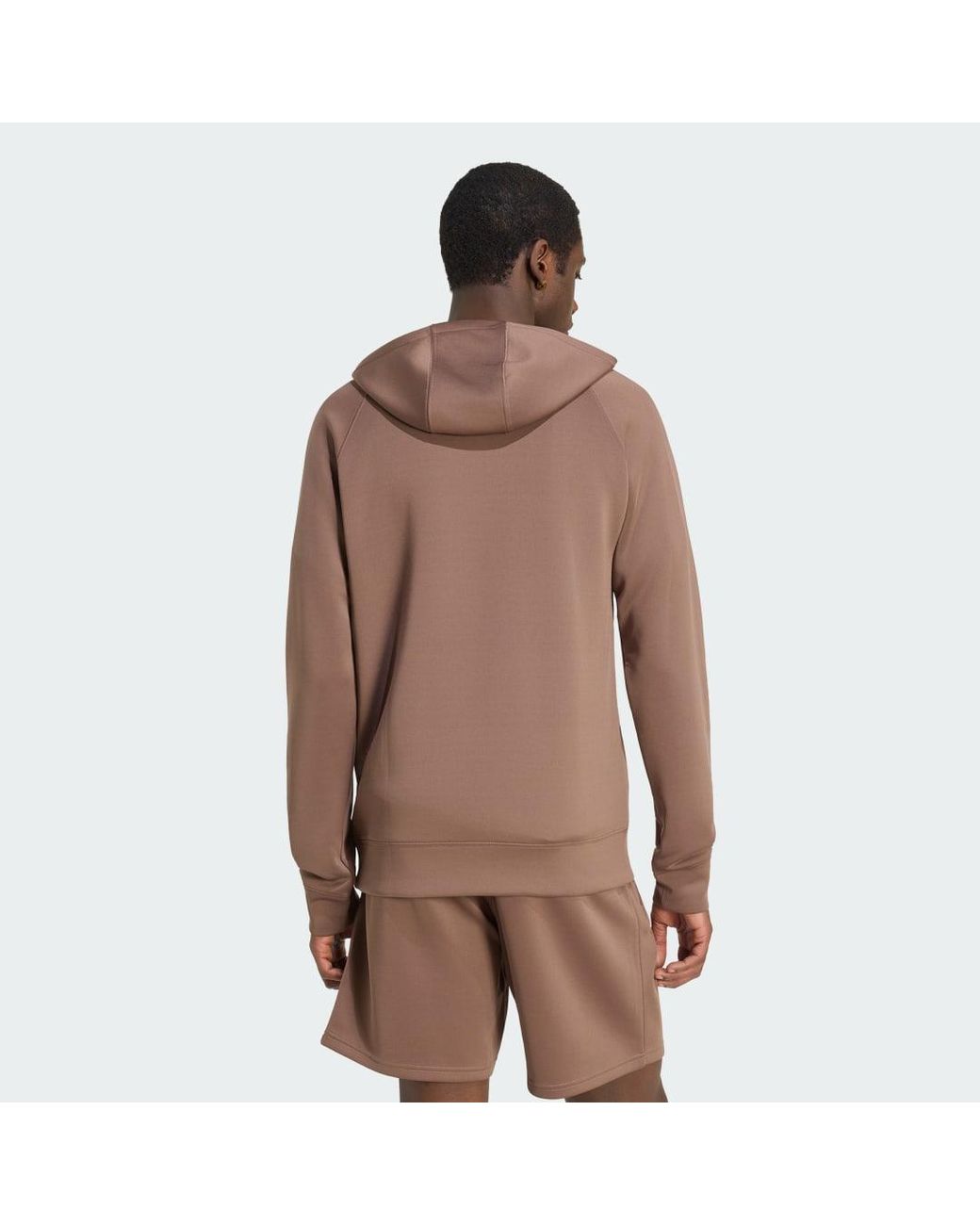 Adidas Brown Trefoil Essentials Spacer Hoodie for men
