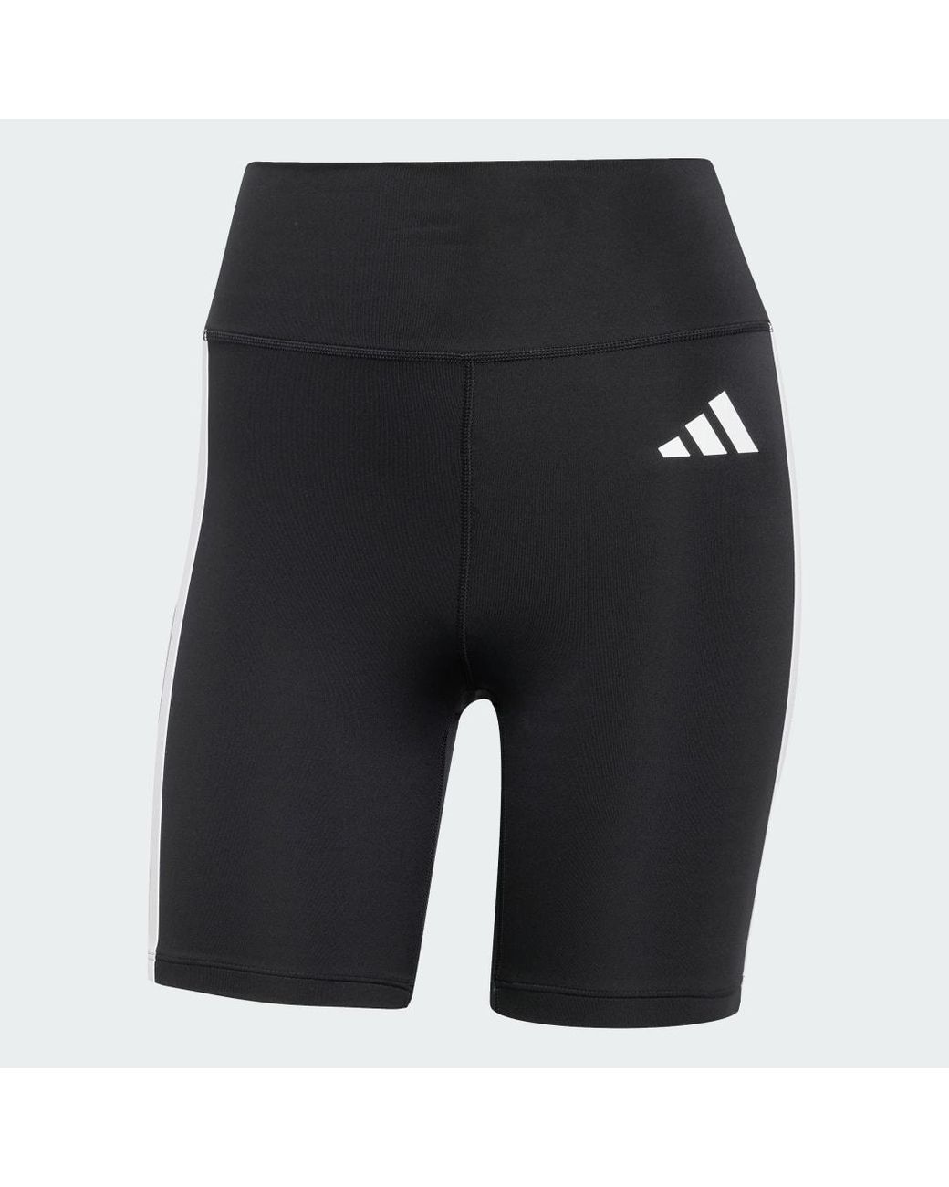 Adidas Black Optime Essentials 3-Stripes Short Leggings