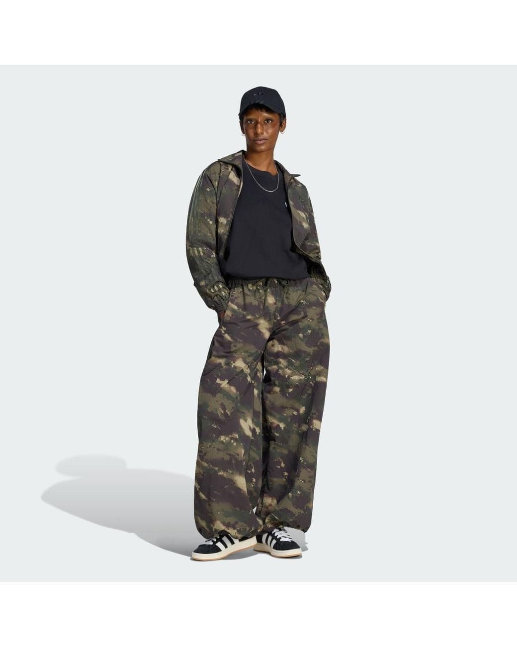 Adidas Green Camouflage Loose Track Top