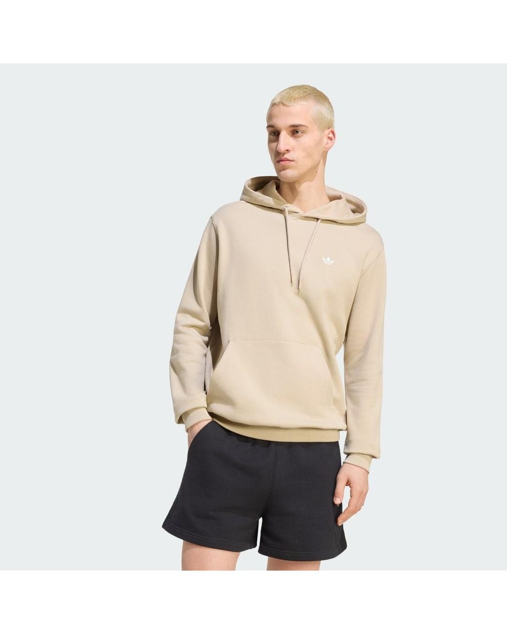 Adidas Natural Trefoil Essentials Hoodie French Terry for men