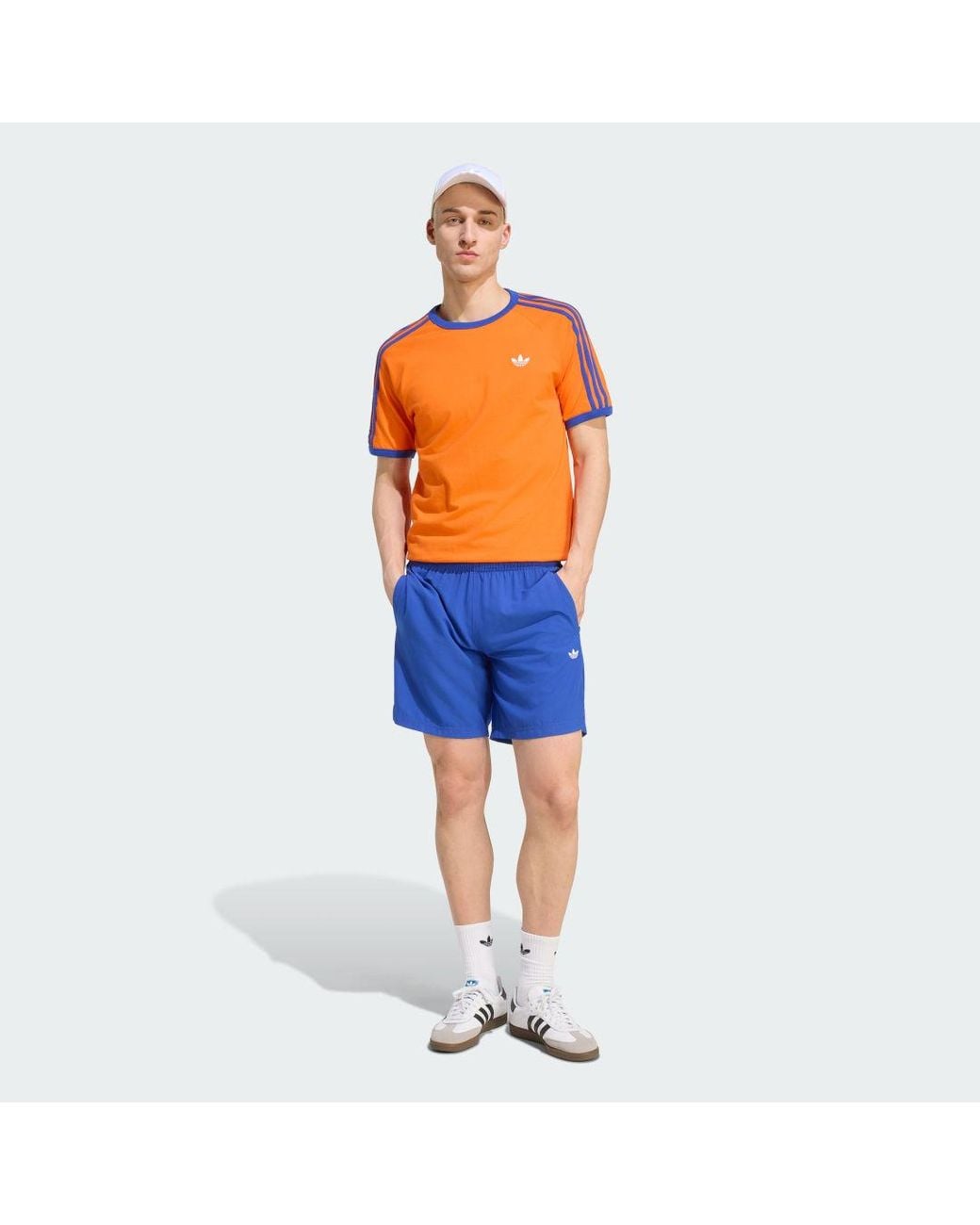 Adidas Blue Trefoil Essentials Swim Shorts for men