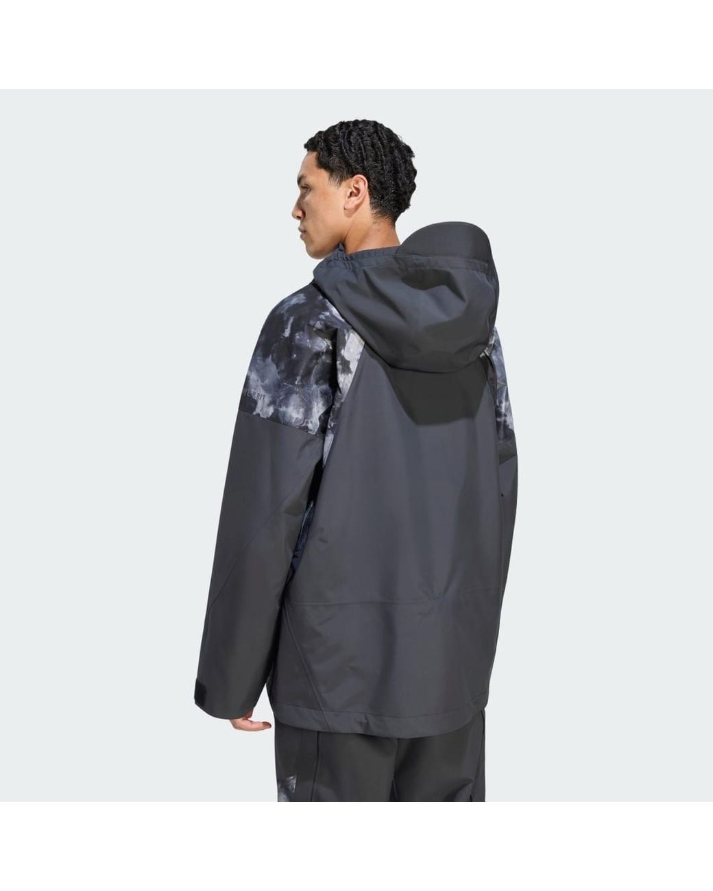 Adidas Blue Terrex Xperior Hybrid Primeknit Spray Dye Climaproof+ Jacket for men