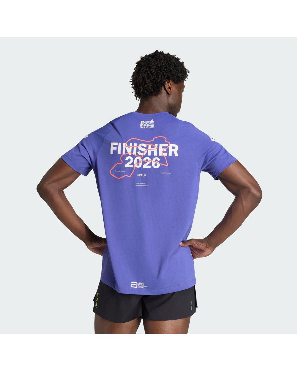 Adidas Blue Bmw Berlin-Marathon 2026 Finisher T-Shirt for men