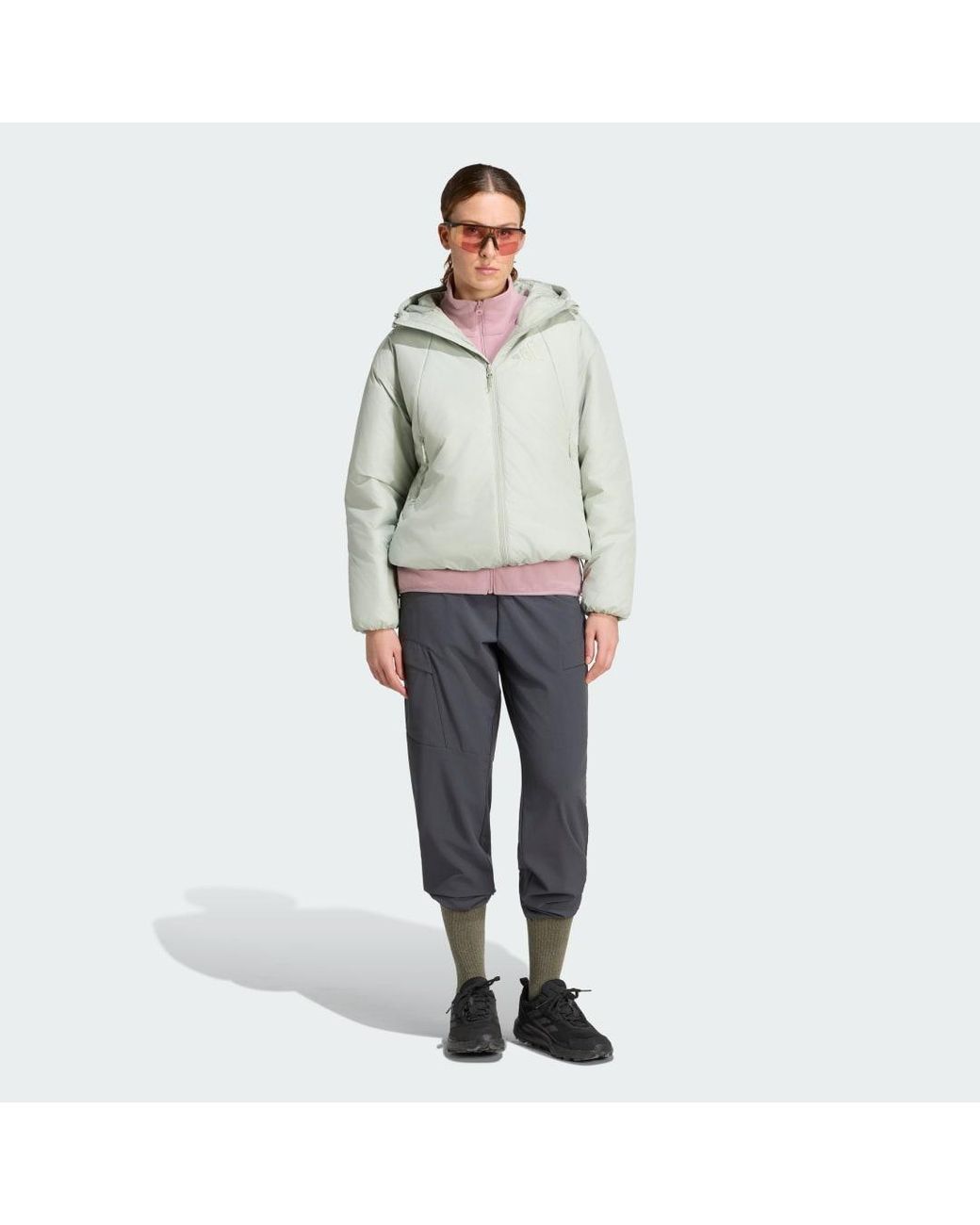 Adidas Originals Gray Terrex Multi Primaloft Insulated Hooded Jacket