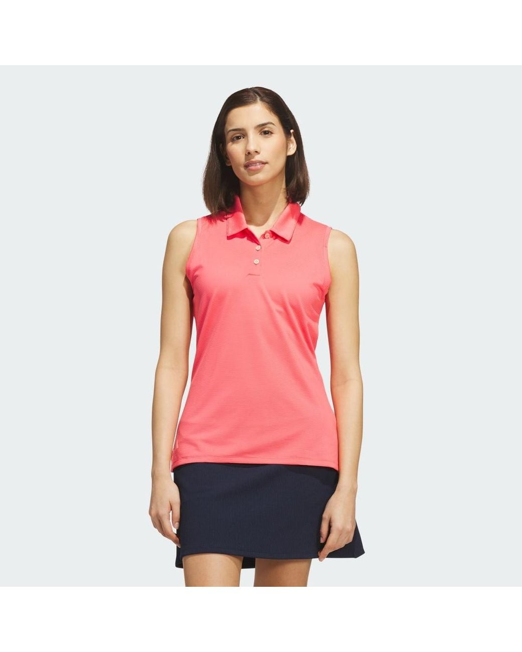 Adidas Red Solid Ottoman Polo Shirt