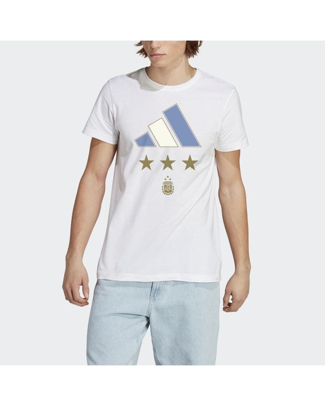 T-shirt Winners Argentina da Uomo di adidas in Bianco | Lyst