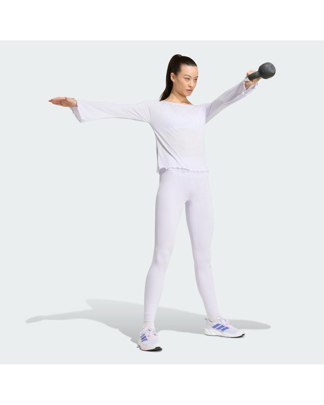 Adidas White All Me Rib Leggings