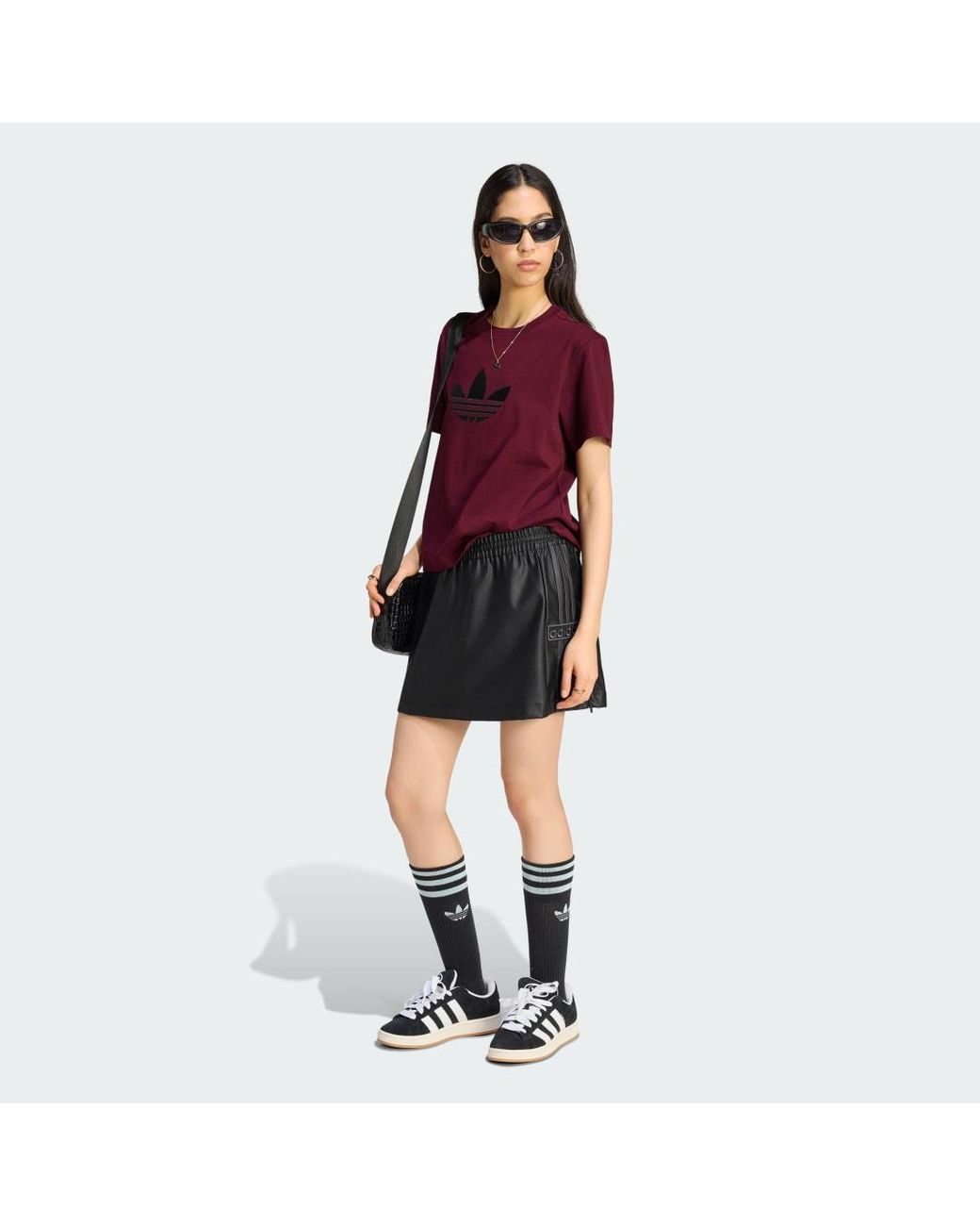 Adidas Originals Black Adidas Pleather Adibreak Skirt/ Utility