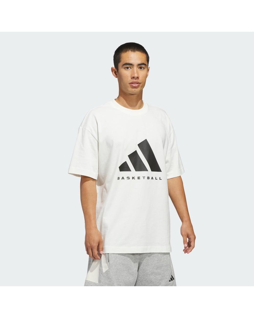 Adidas White Basketball T-Shirt (Gender Neutral)