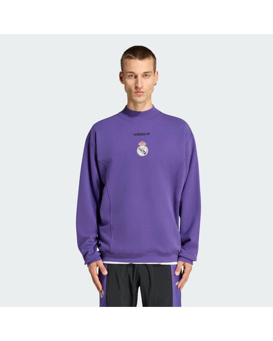 Adidas Purple Real Madrid Eqt Sweatshirt for men