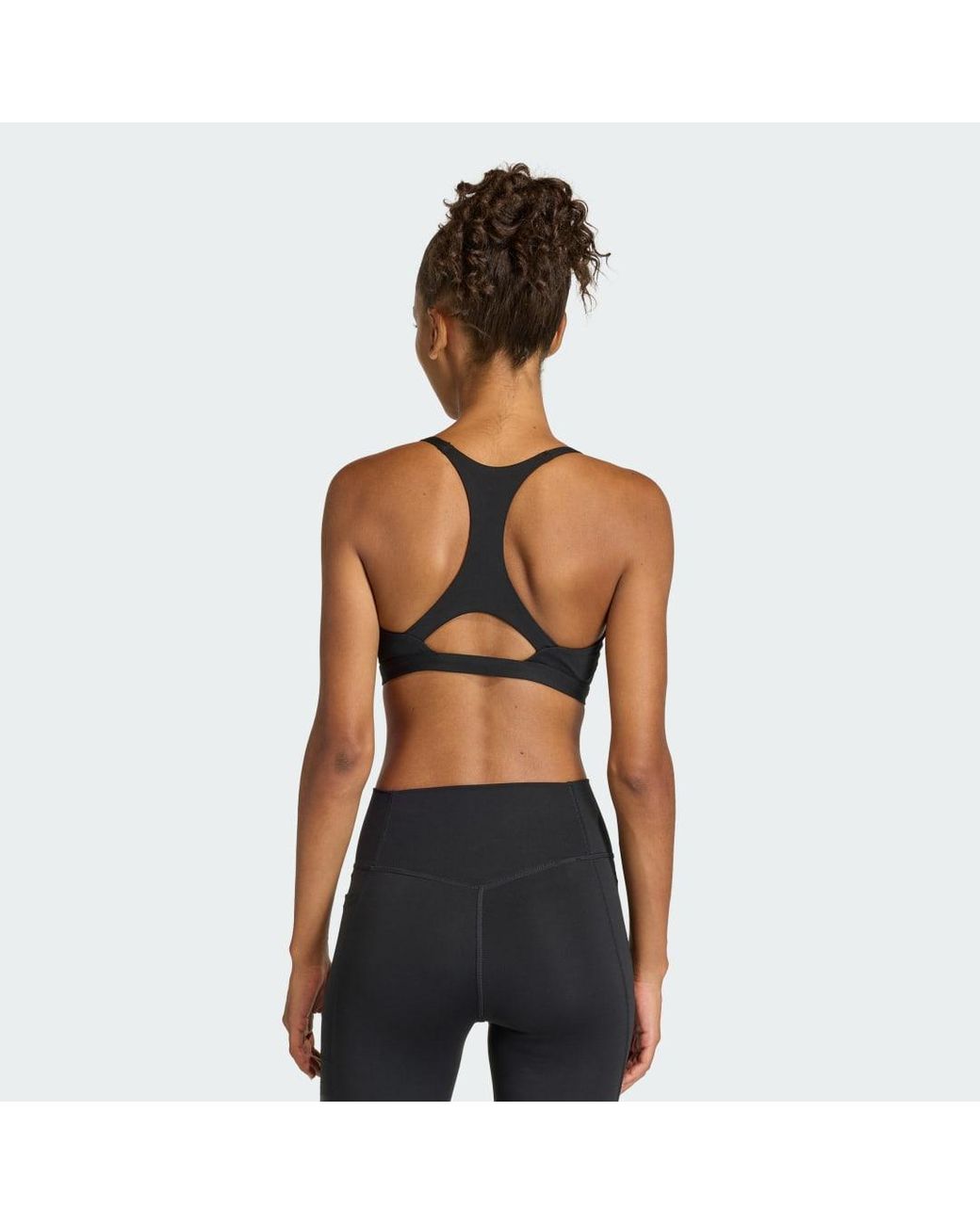 Adidas Black Optime Essentials Workout Light Support Bra