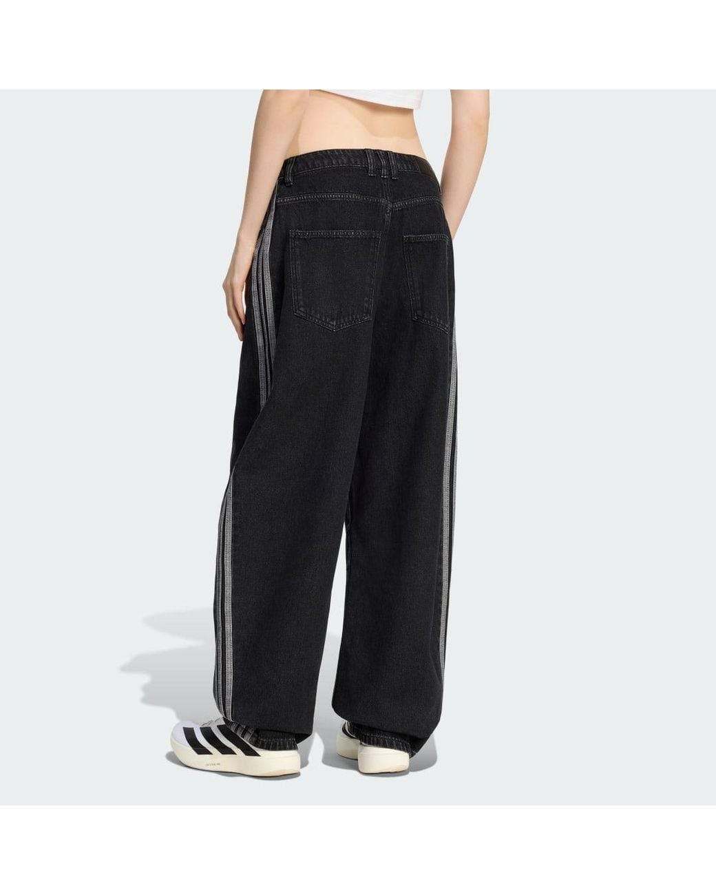 Adidas Multicolor High Rise Barrel Leg Denim Pant
