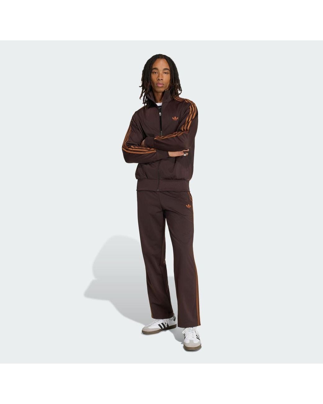 Adidas Brown Firebird Track Jacket for men