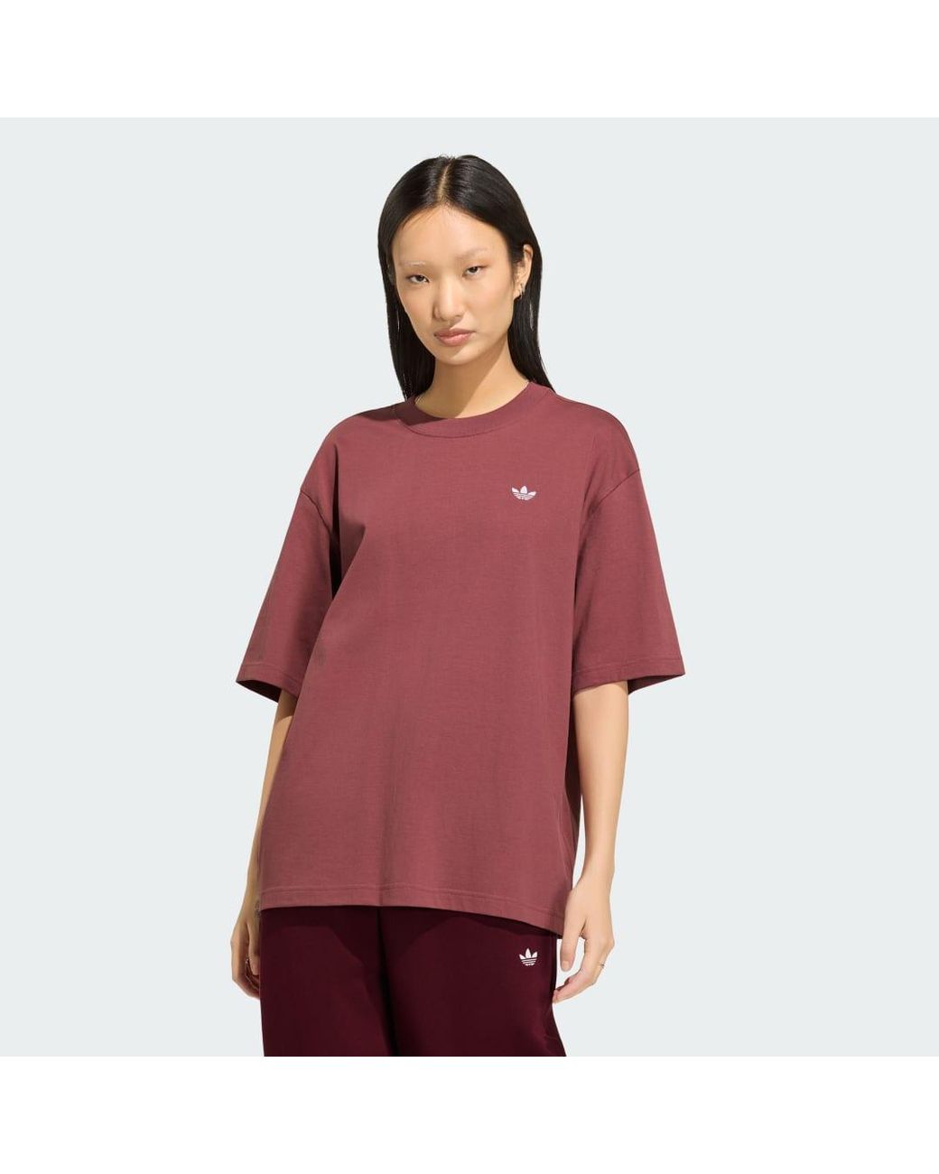 Adidas Red Essentials Boyfriend T-Shirt
