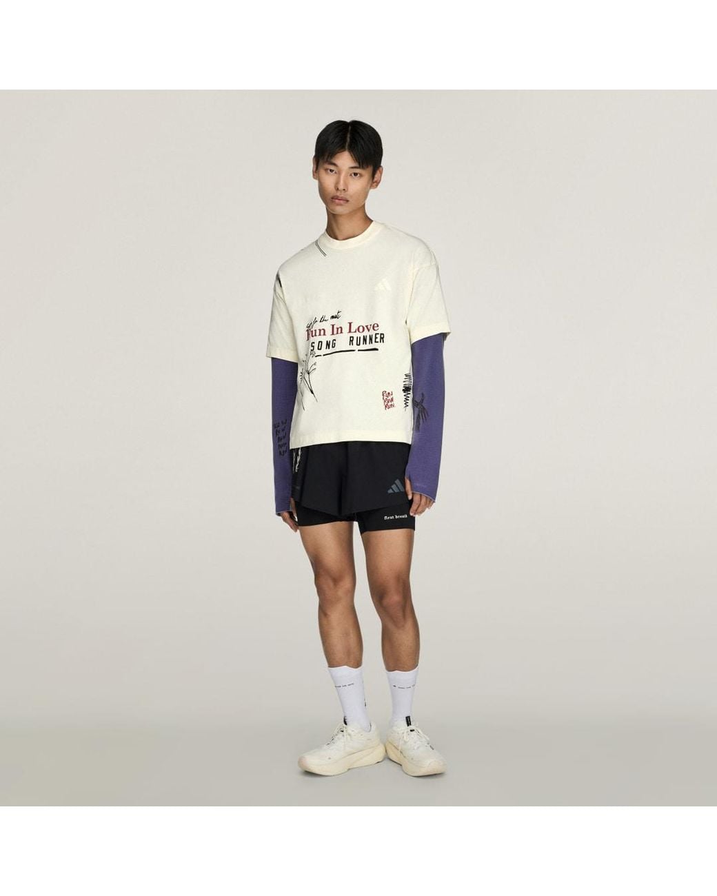 Adidas White T-Shirt Adidas X Song For The Mute Running T-Shirt