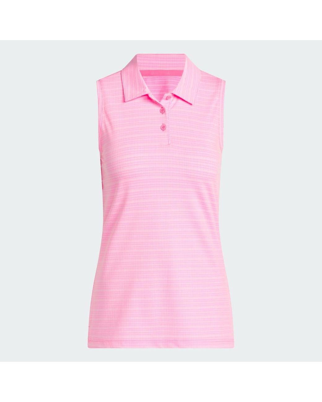 Adidas Pink Ultimate365 Jacquard Sleeveless Polo Shirt